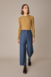 Wool-blend tailored trousers
