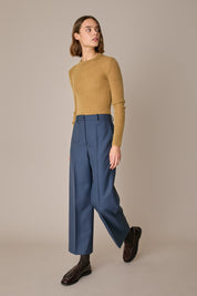 Wool-blend tailored trousers