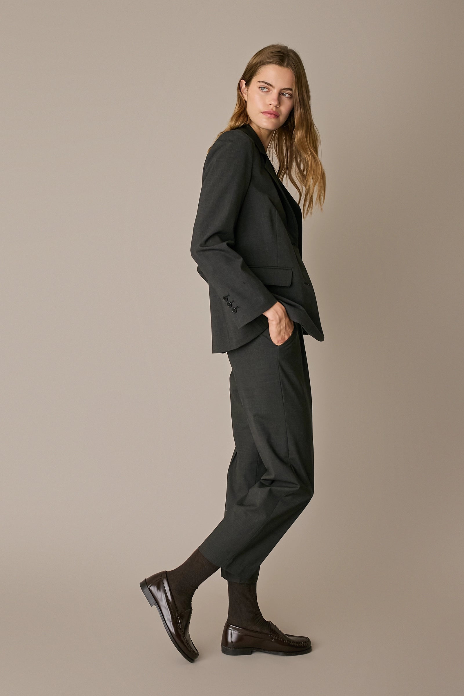 Stretch wool blazer