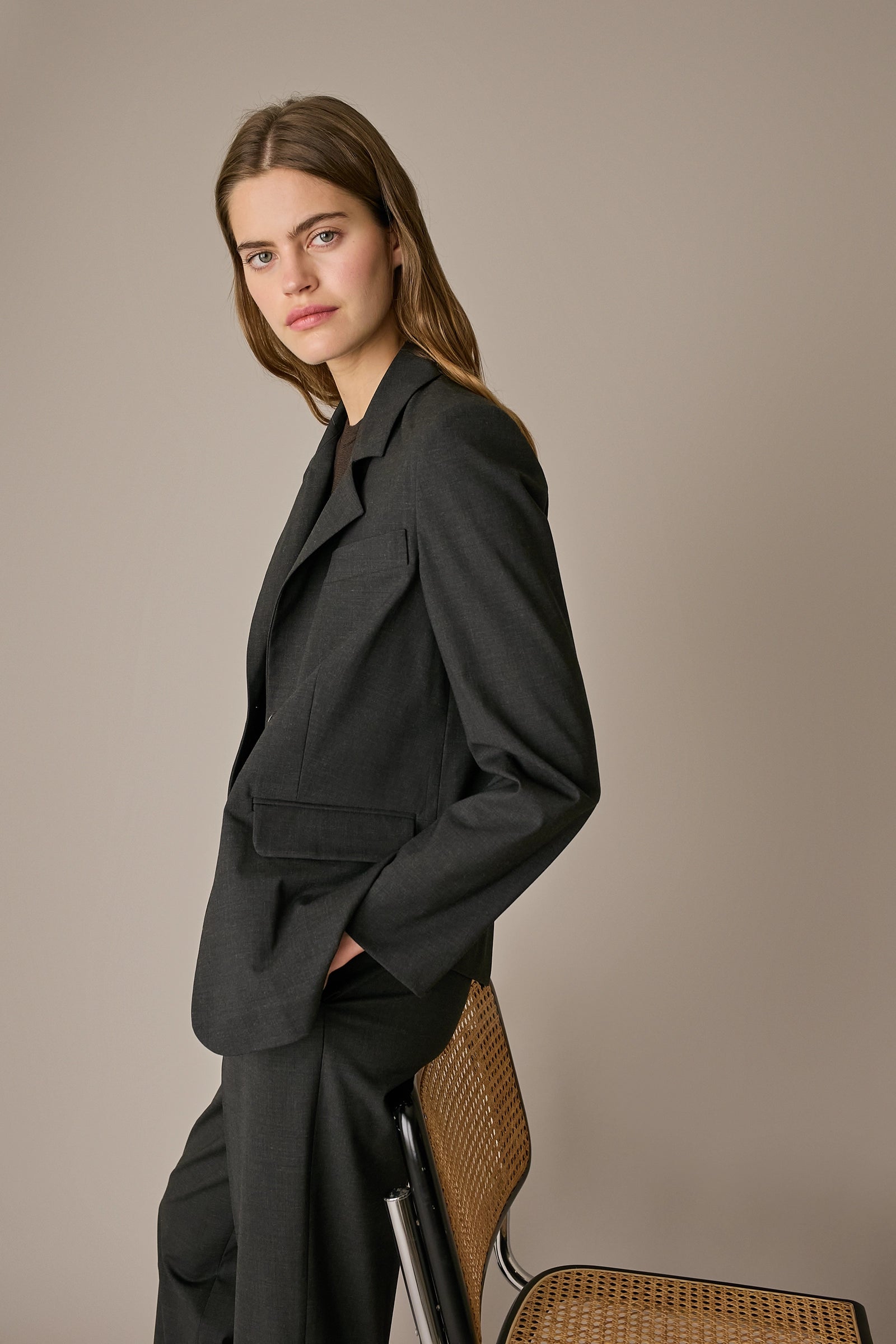 Stretch wool blazer