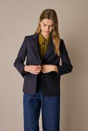 Single-breasted stretch wool blazer