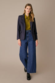 Single-breasted stretch wool blazer