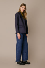 Single-breasted stretch wool blazer