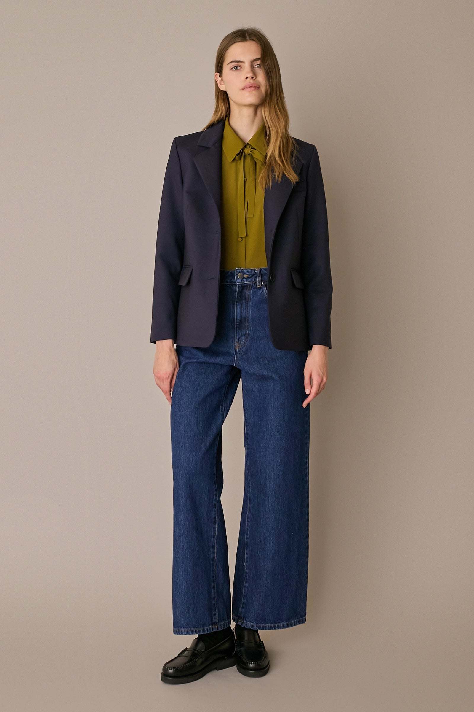 Single-breasted stretch wool blazer