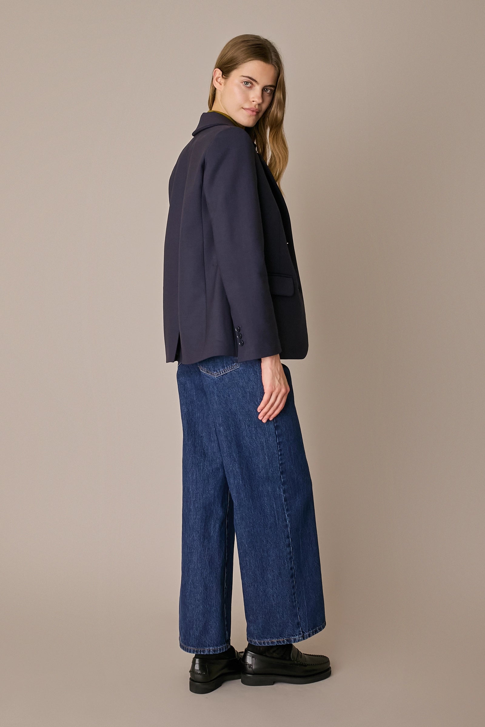Single-breasted stretch wool blazer