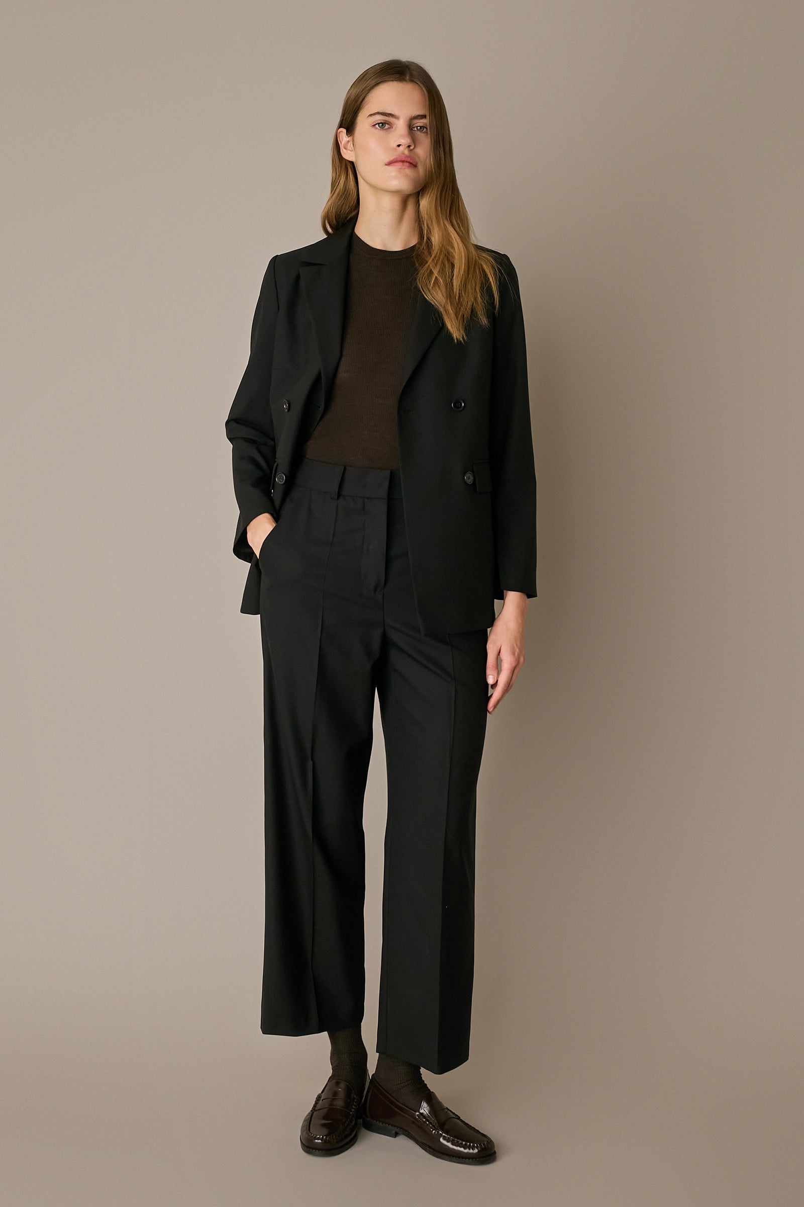 Blazer doppiopetto in lana stretch
