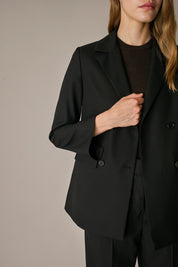 Blazer doppiopetto in lana stretch