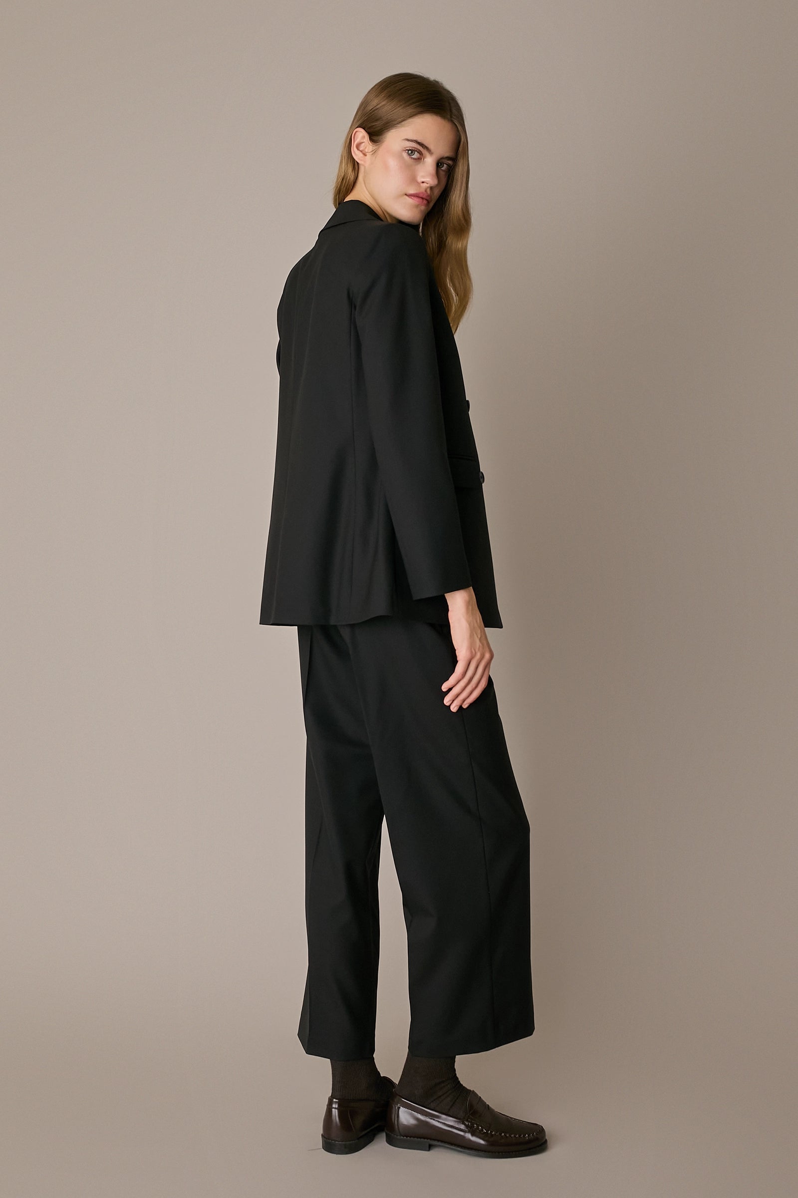Blazer doppiopetto in lana stretch