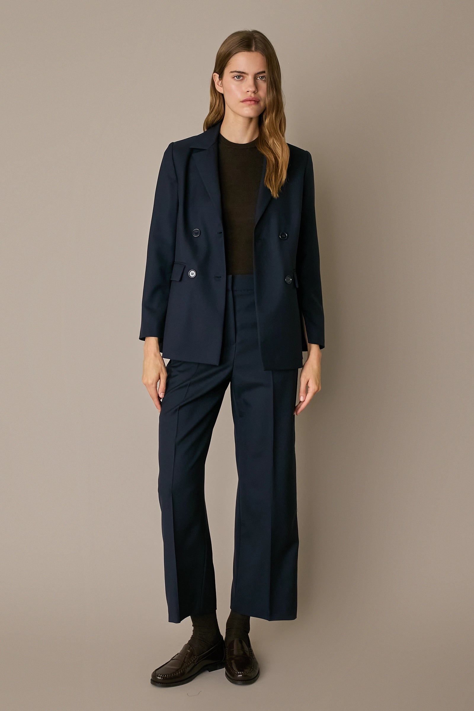Blazer doppiopetto in lana stretch