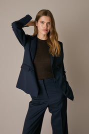Blazer doppiopetto in lana stretch