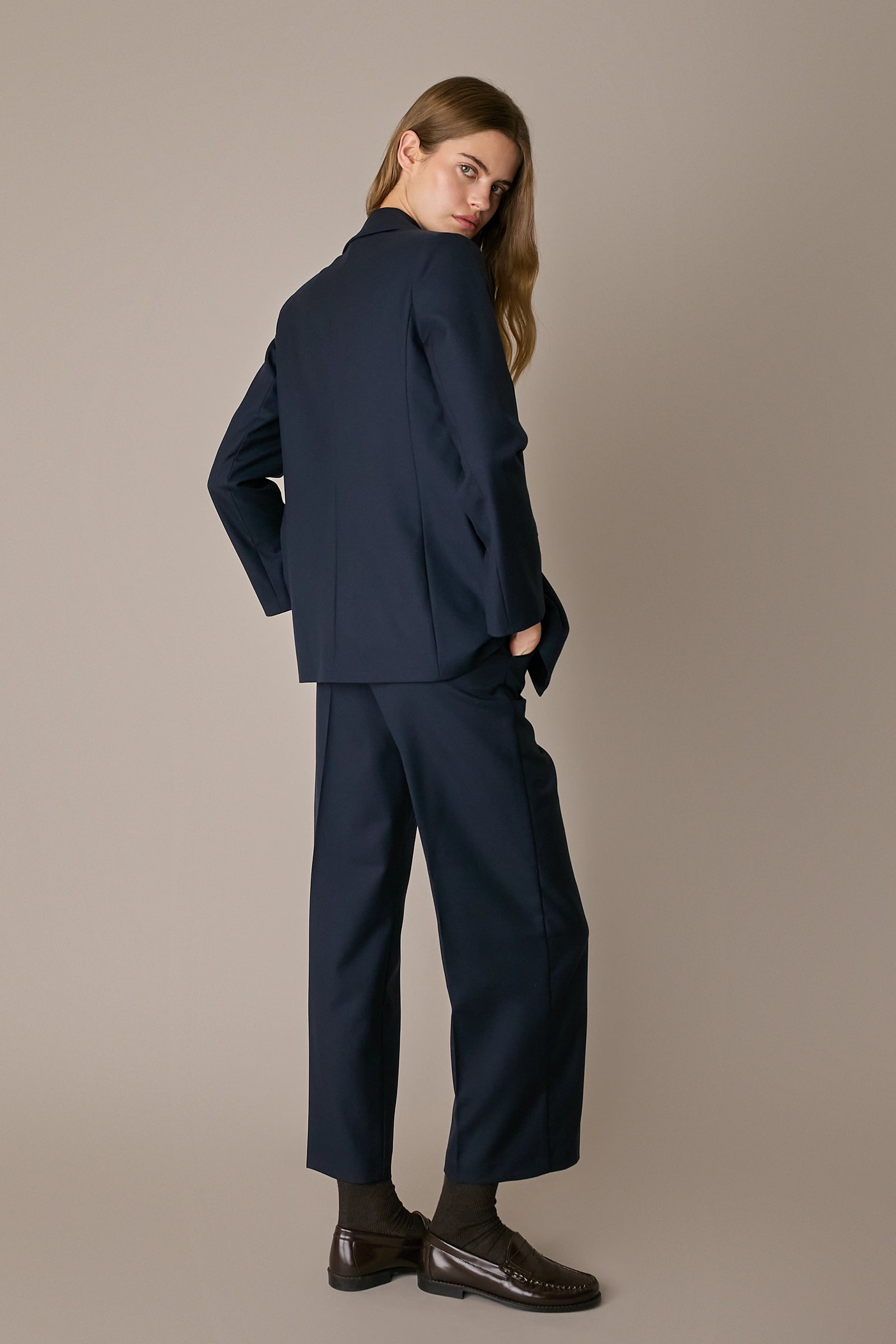 Blazer doppiopetto in lana stretch