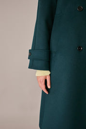 Wool and cashmere coat with funnel neck