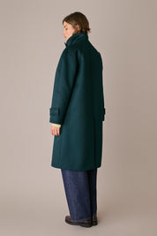 Wool and cashmere coat with funnel neck