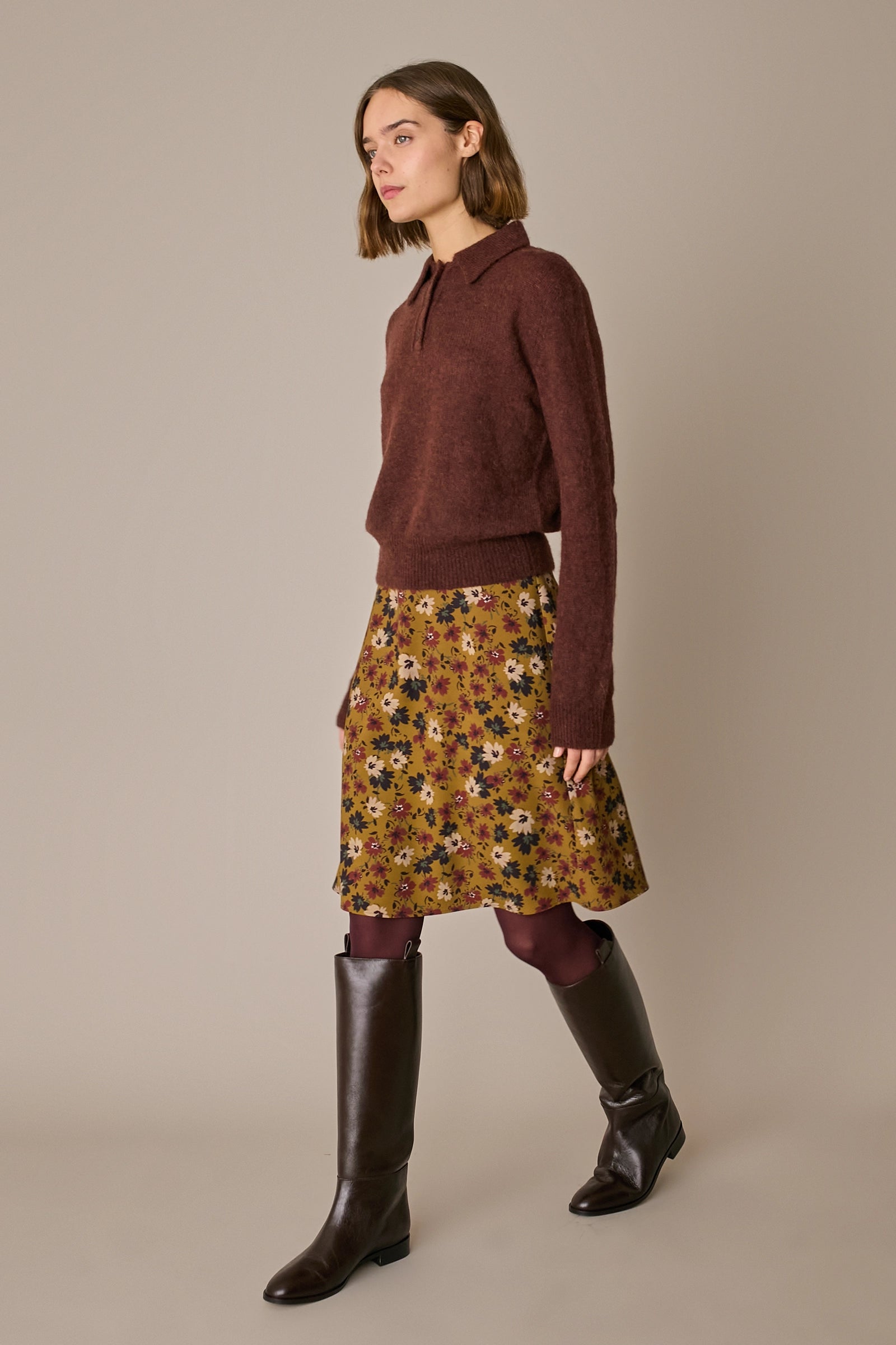 Fluid floral skirt