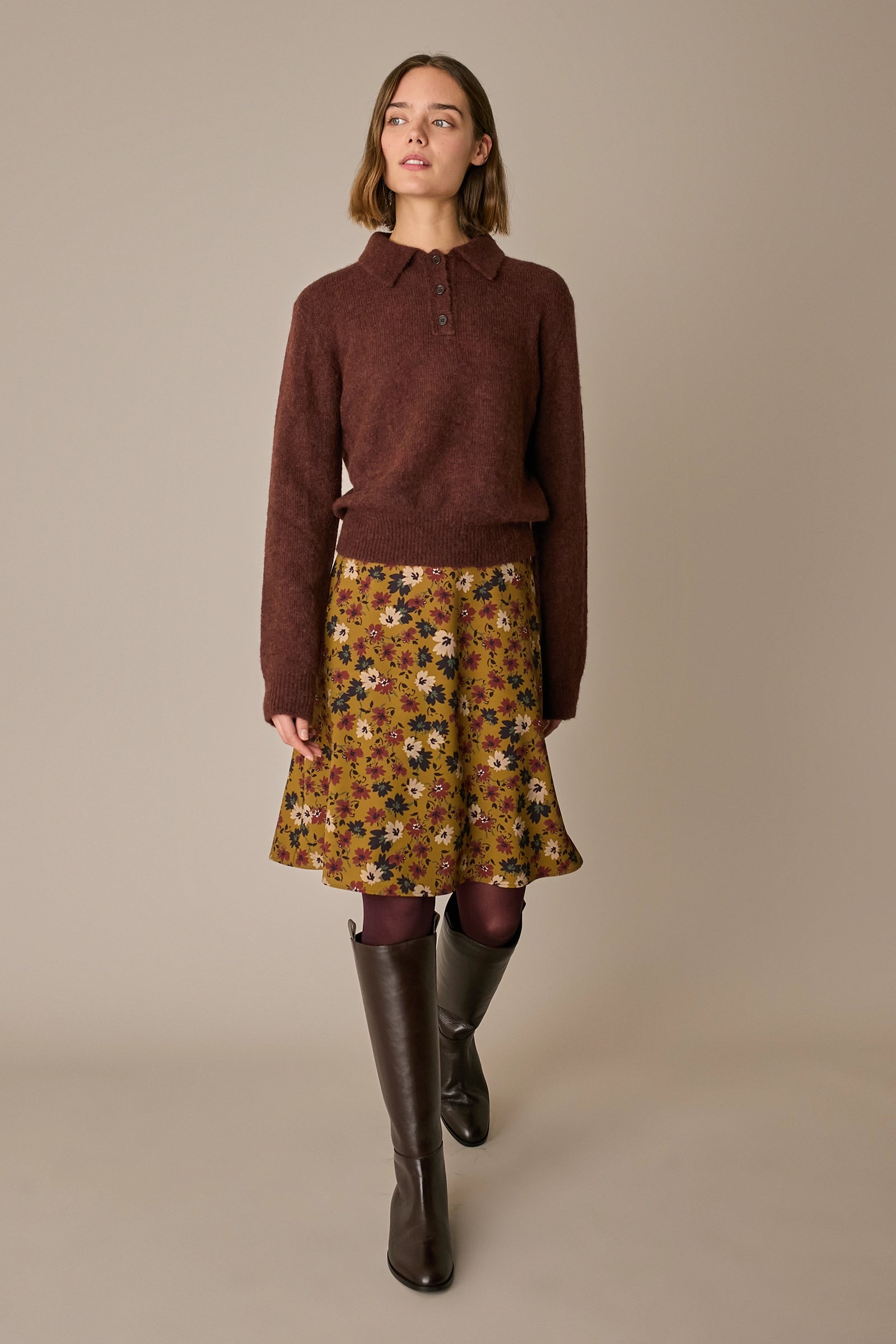 Fluid floral skirt