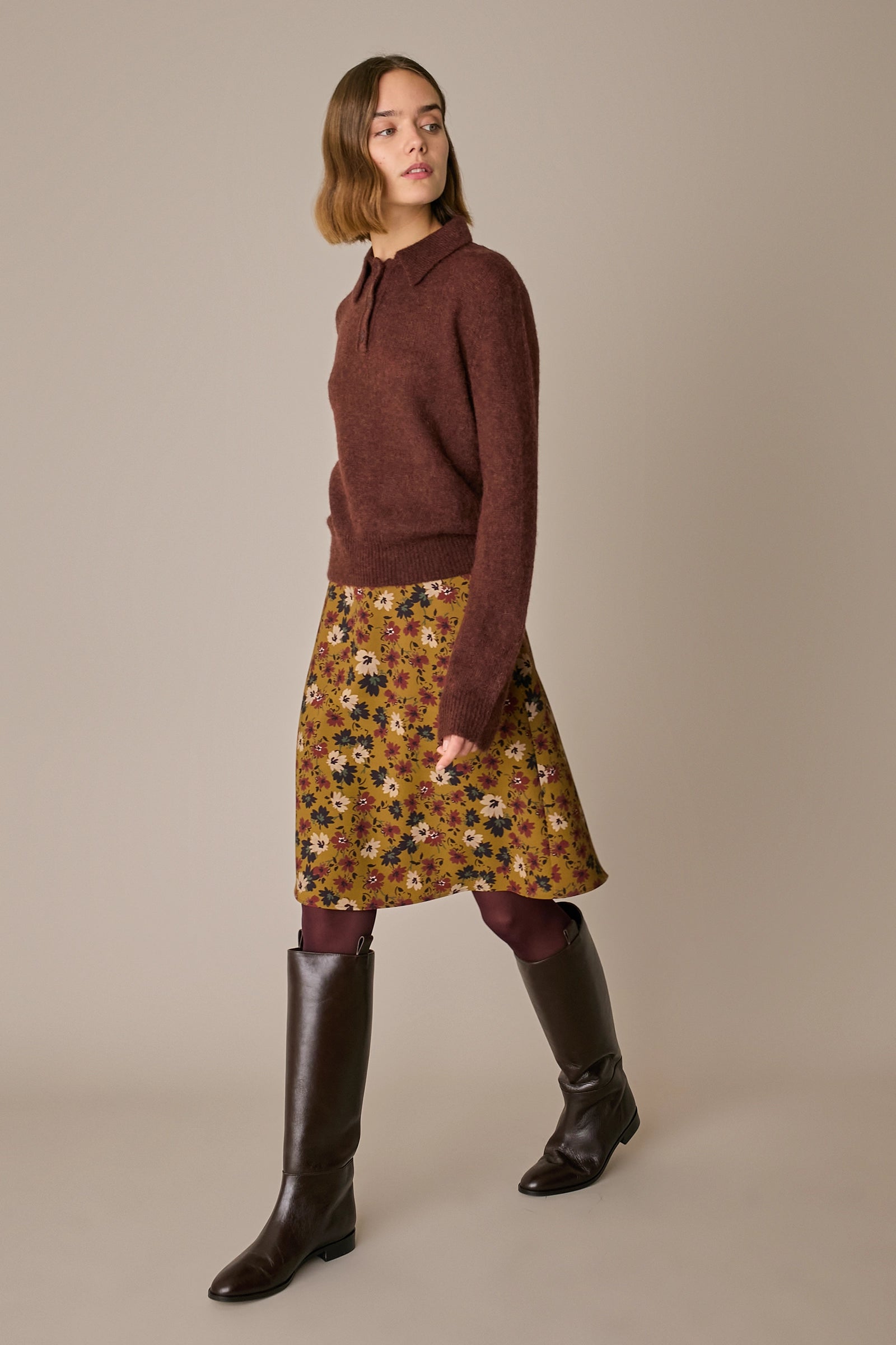 Fluid floral skirt