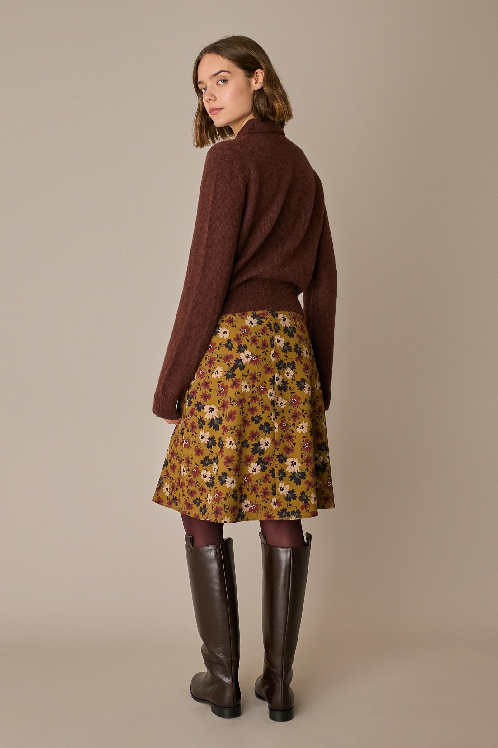 Fluid floral skirt