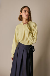 Wool-blend pleated midi skirt 