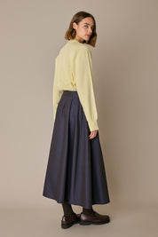 Wool-blend pleated midi skirt 