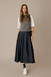 Pleated virgin wool Skirt