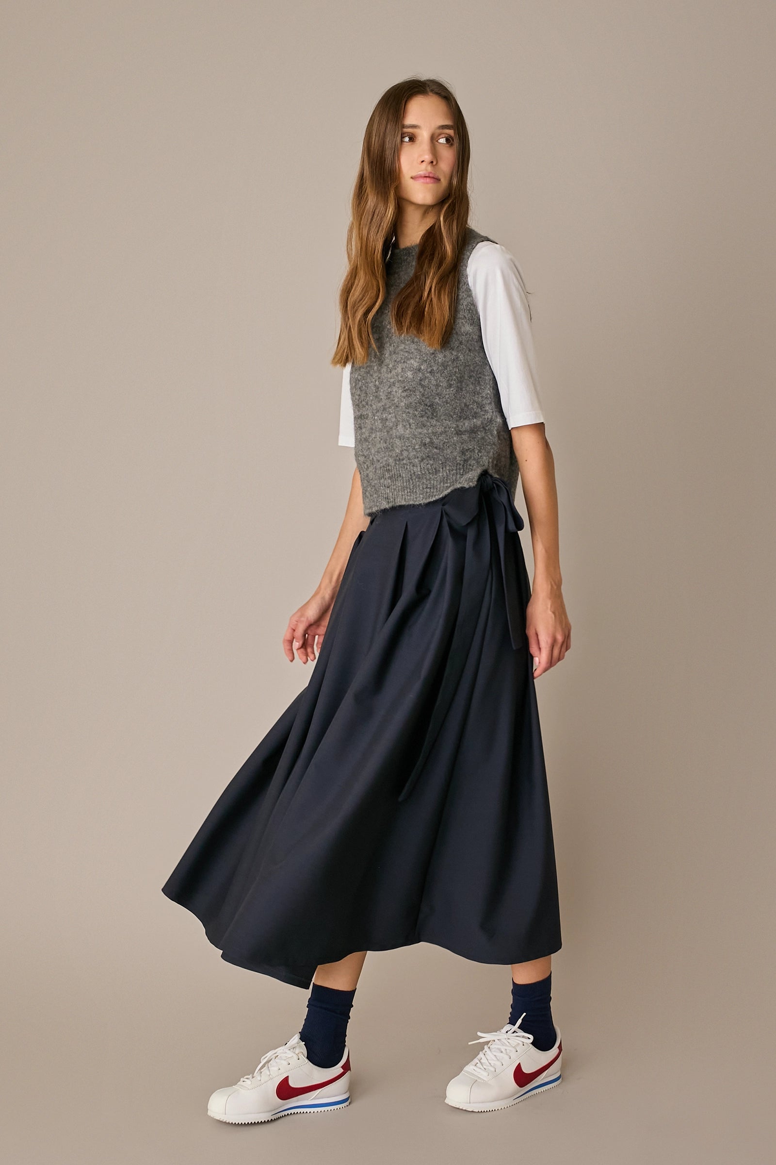 Pleated virgin wool Skirt