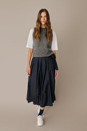 Pleated virgin wool Skirt