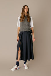 Pleated virgin wool Skirt
