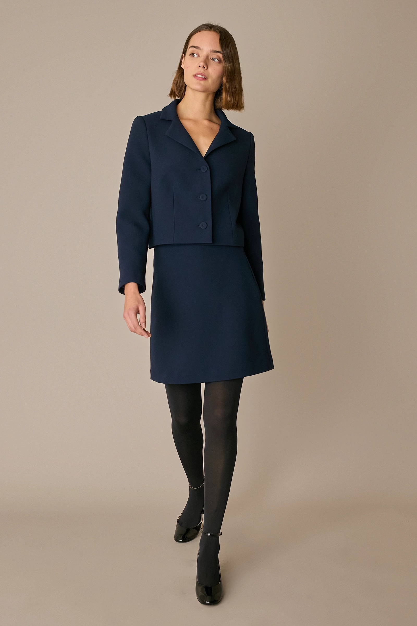 Tailleur giacca e gonna in blend di lana
