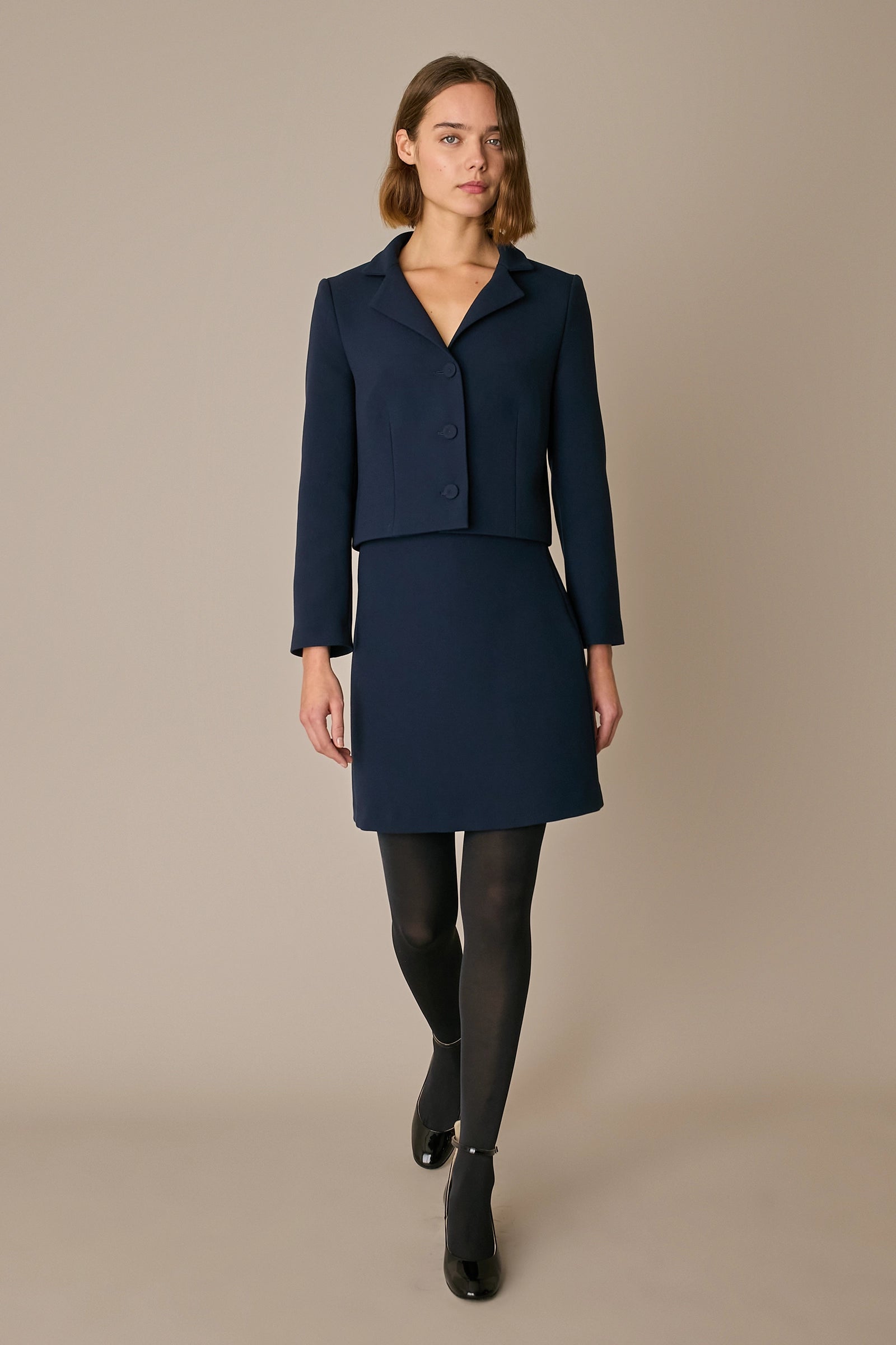 Tailleur giacca e gonna in blend di lana