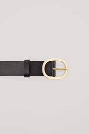 Cintura in pelle con fibbia ovale