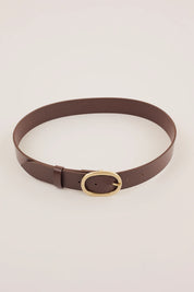 Cintura in pelle con fibbia ovale