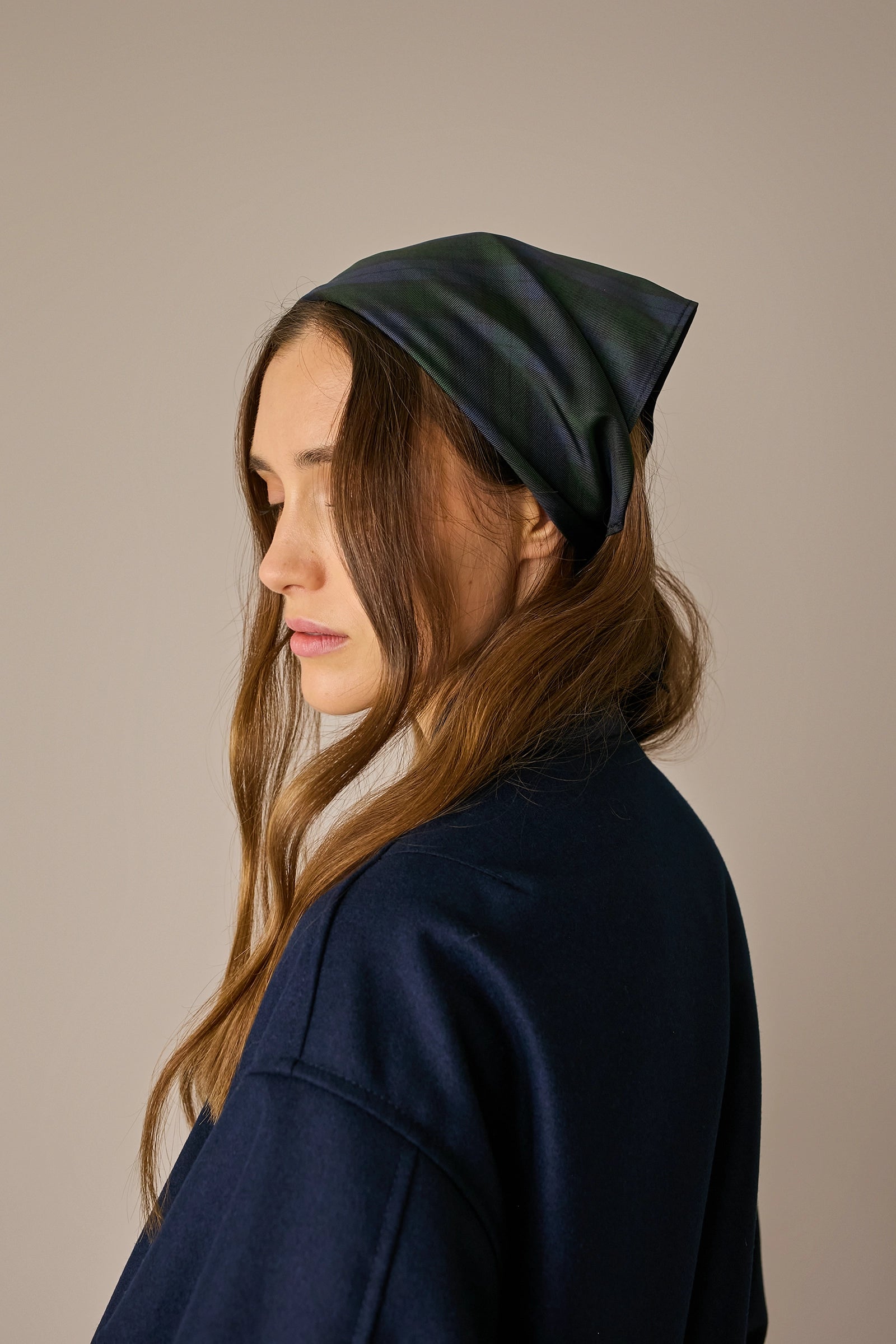 Tartan silk scarf