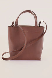 Tote bag in pelle con tracolla