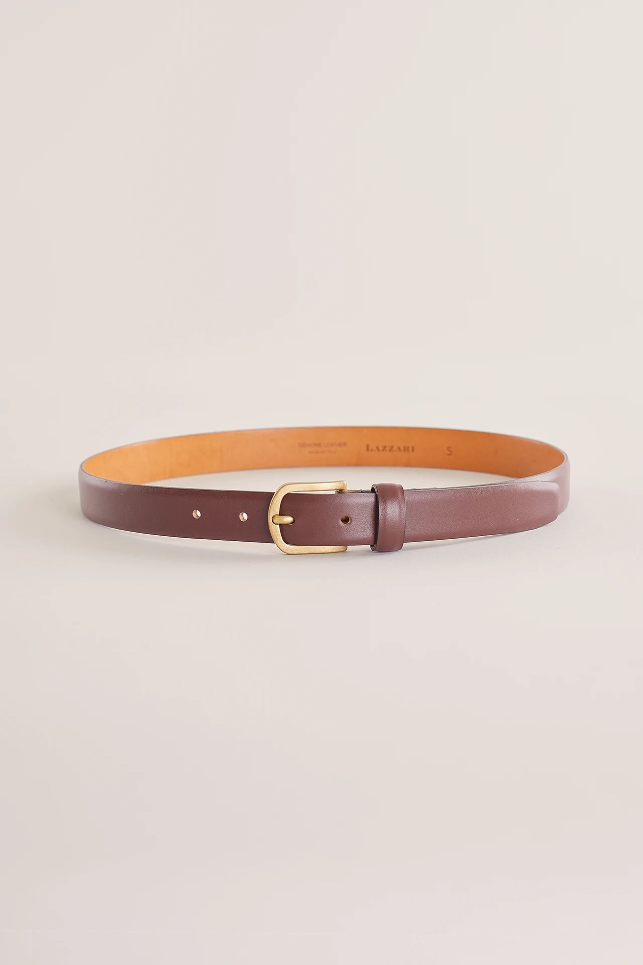 Thin rectangular buckle leather belt