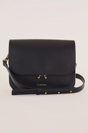 Rectangular shoulder bag with push-lock fastening