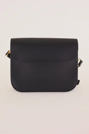 Rectangular shoulder bag with push-lock fastening