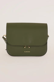 Rectangular shoulder bag with push-lock fastening
