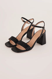 Sandali con fascetta bimateriale tacco 7 cm