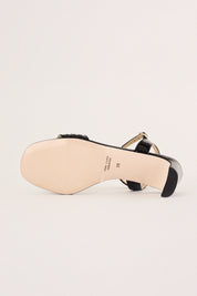 Sandals with leather straps 5 cm