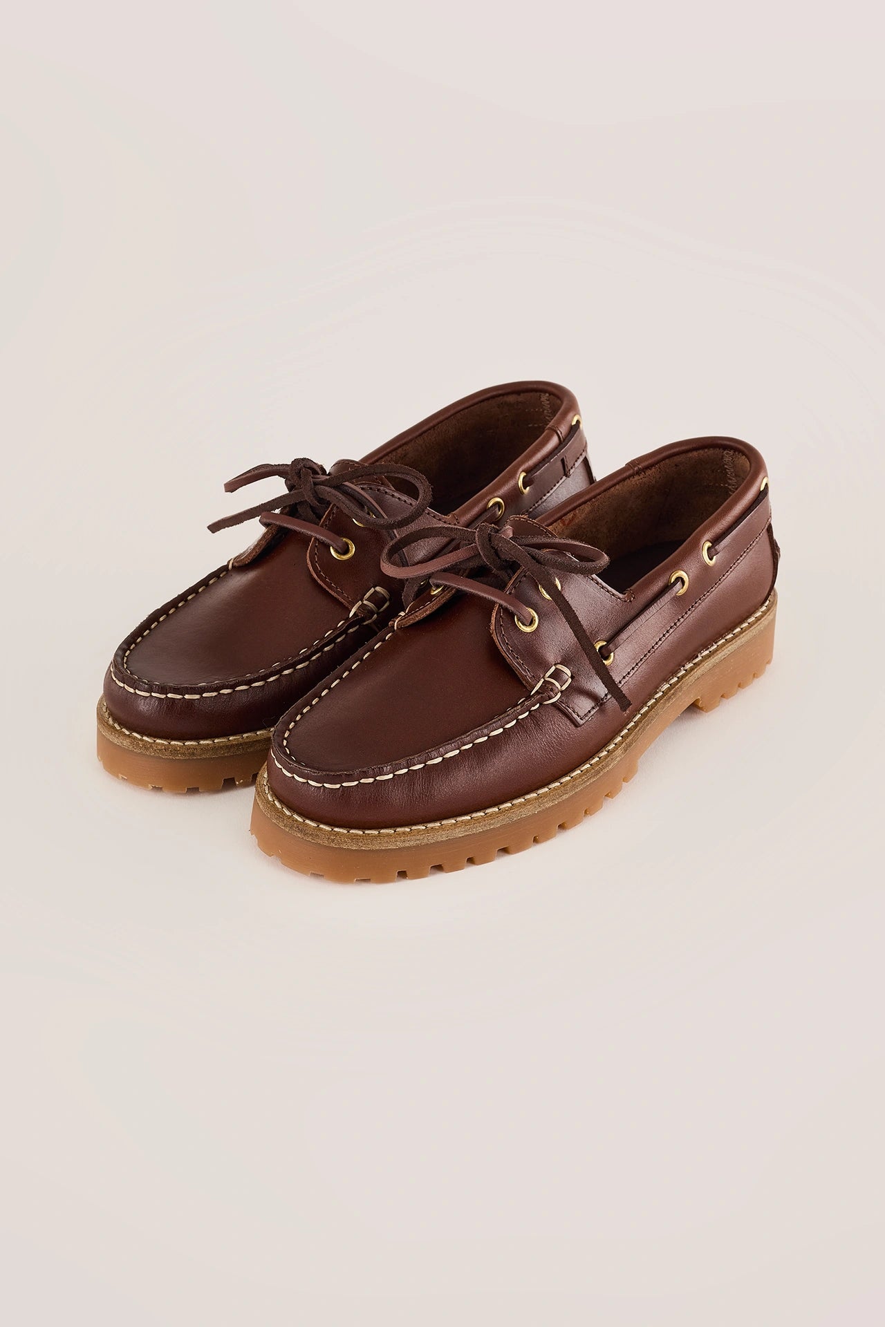 Rubber-soled boat shoes – Bianco