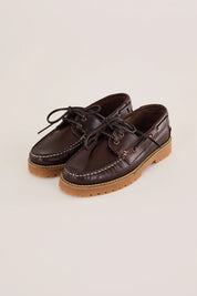 Rubber-soled boat shoes – Bianco