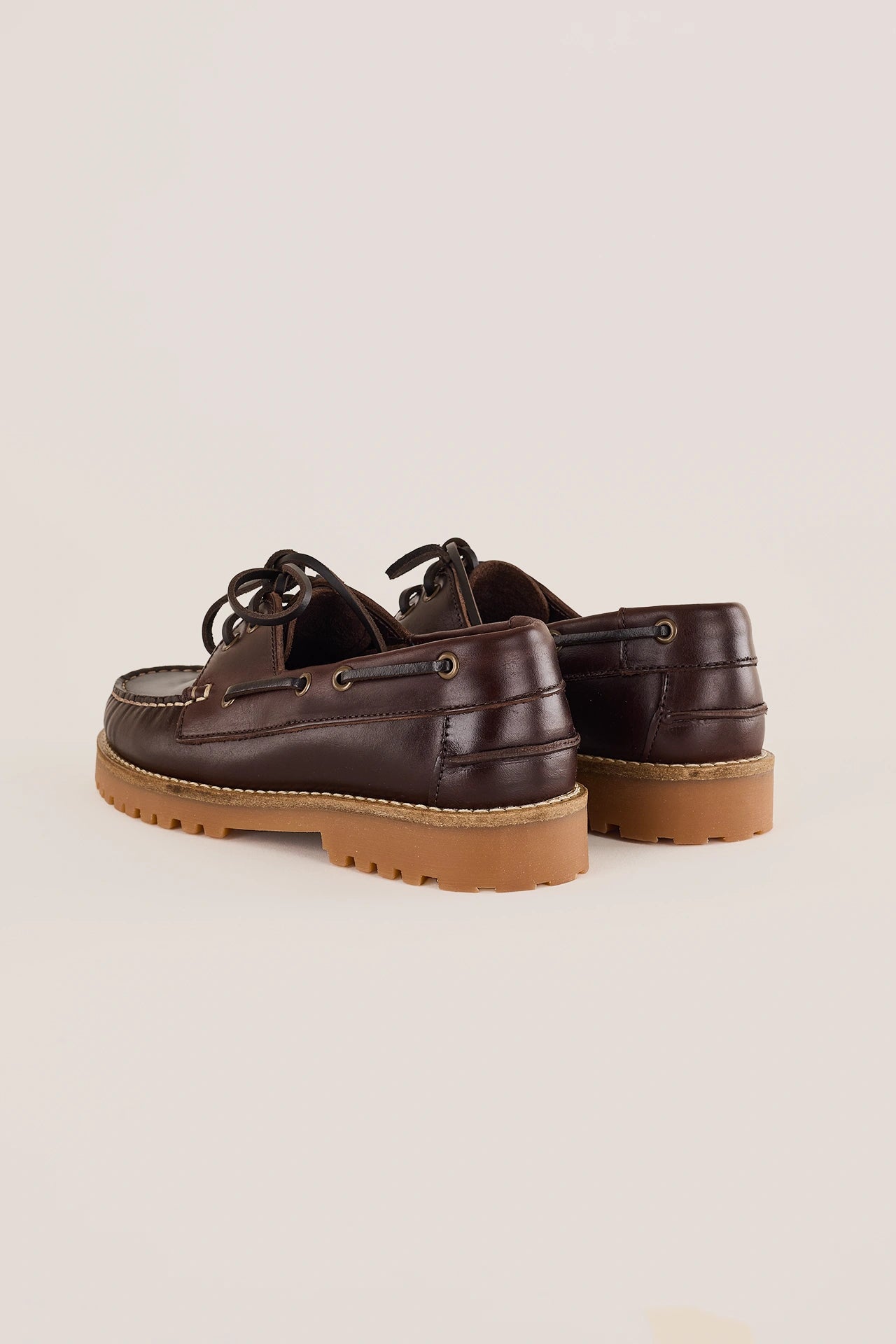 Rubber-soled boat shoes – Bianco