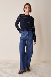 Maglia girocollo a righe