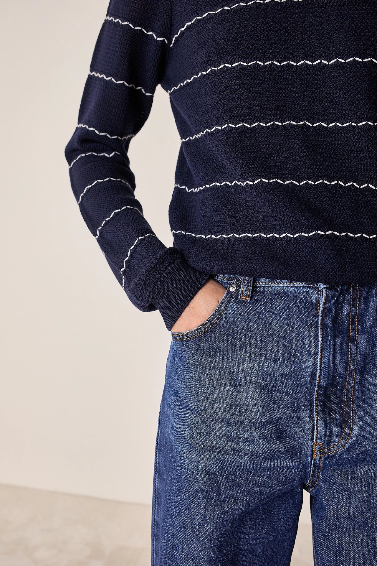 Maglia girocollo a righe
