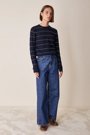 Maglia girocollo a righe
