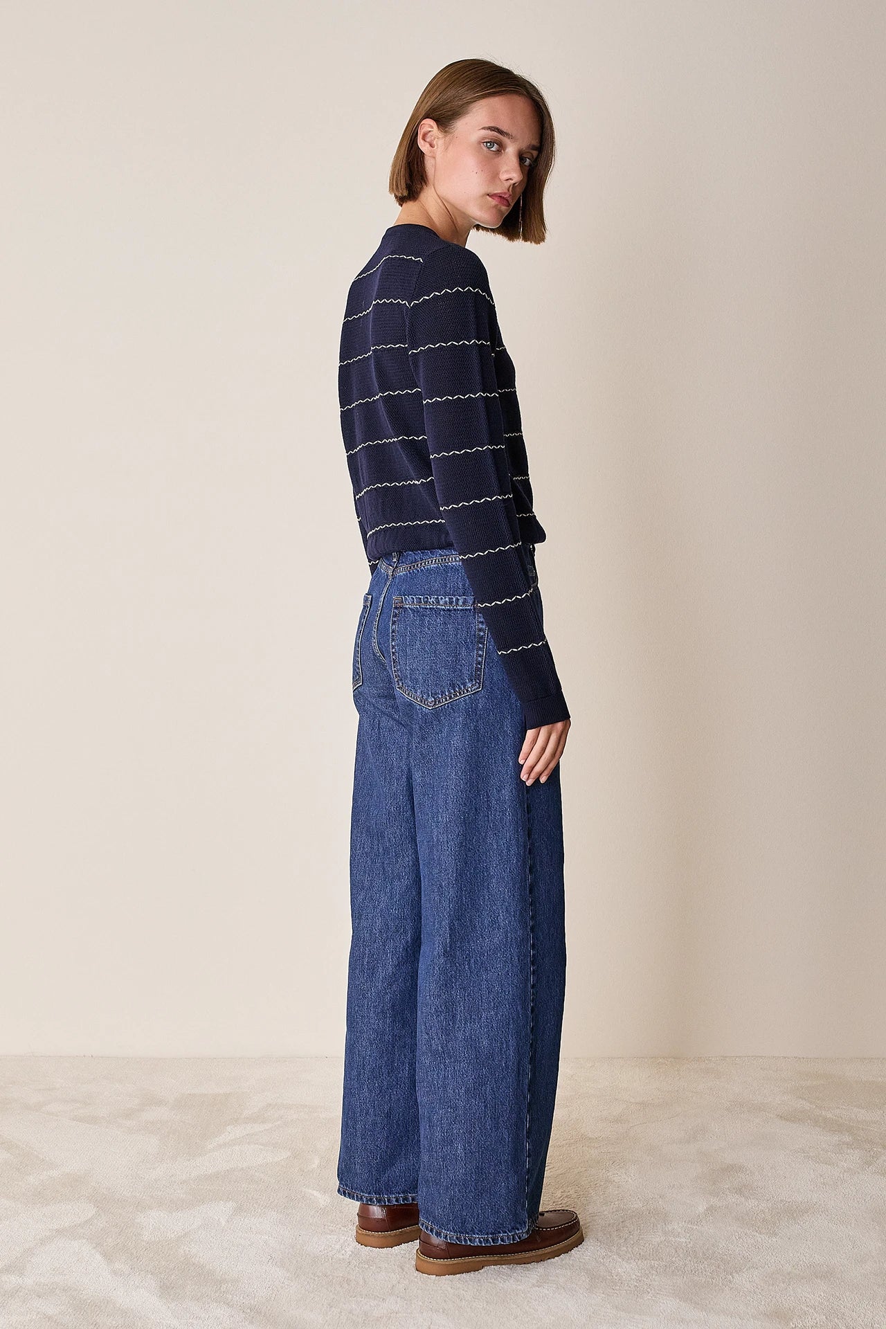 Maglia girocollo a righe