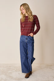 Maglia girocollo a righe