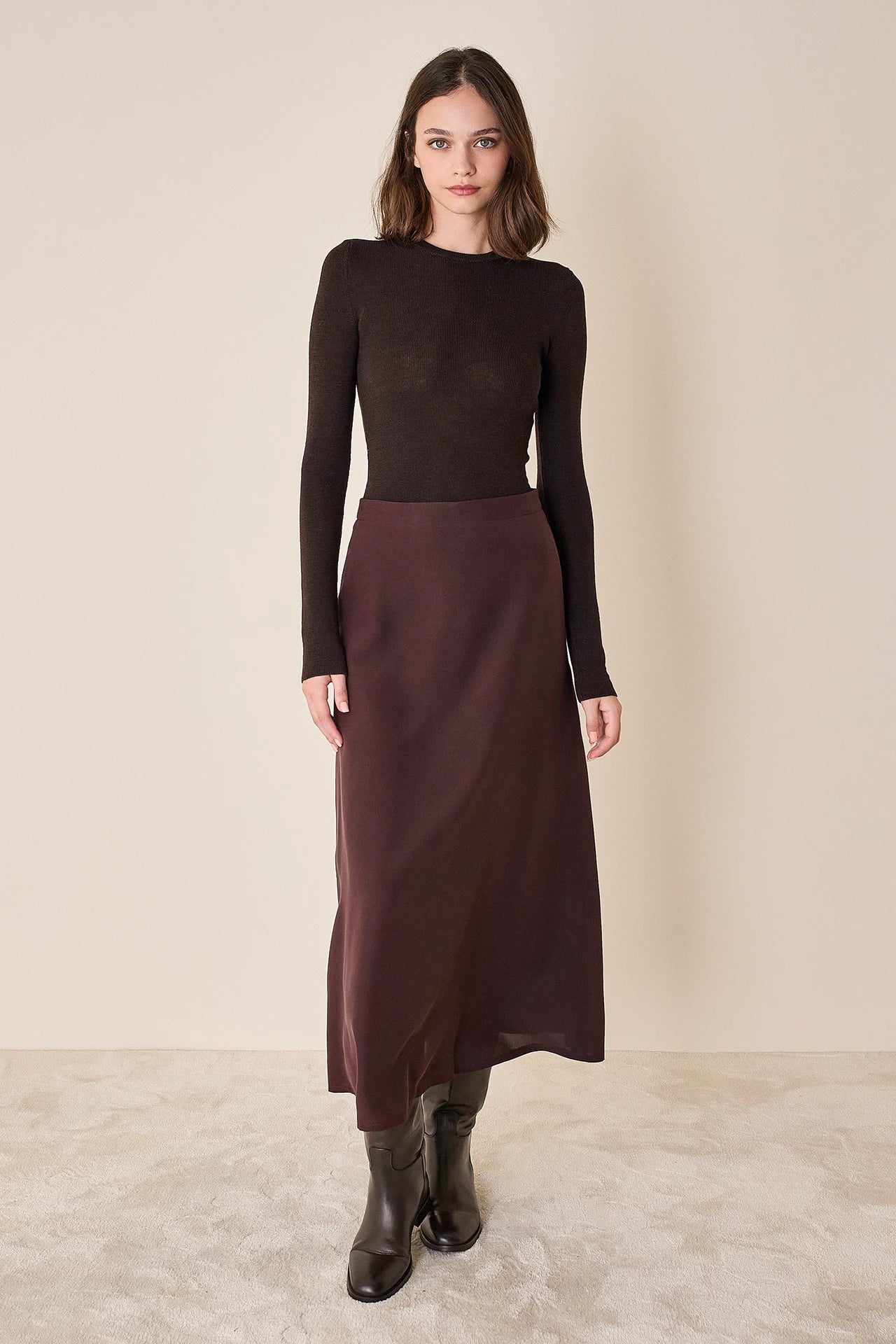 Maglia girocollo in lana merino extrafine