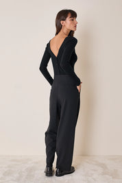 Pullover con scollo a V sulla schiena