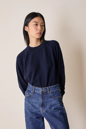 Maglia girocollo con maniche raglan